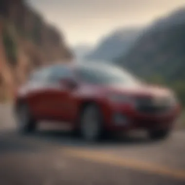 Chevy 4-door vehicle in action on a scenic road, demonstrating performance.