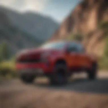 Chevy Silverado in Scenic Setting with Redline Rims Chevy Silverado with Redline rims parked in a scenic outdoor location