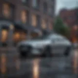 Elegant silver Hyundai Sonata parked in a modern urban setting