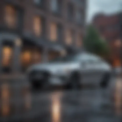 Elegant silver Hyundai Sonata parked in a modern urban setting