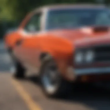 Iconic Design of Classic Dodge Muscle Car Classic Dodge muscle car showcasing its iconic design