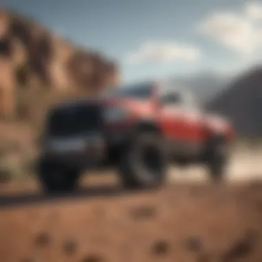 Dodge sport truck in motion on a rugged terrain