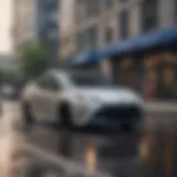 2020 Toyota Prius in urban setting showcasing fuel efficiency