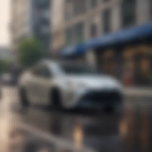 2020 Toyota Prius in urban setting showcasing fuel efficiency
