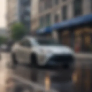 Urban Fuel Efficiency of the 2020 Toyota Prius 2020 Toyota Prius in urban setting showcasing fuel efficiency