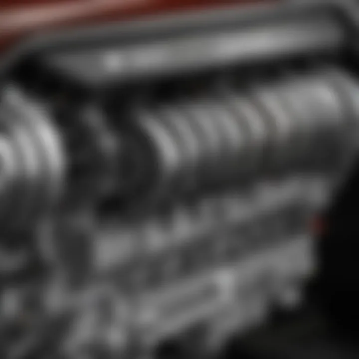 Close-up of GMC Sierra Denali 6.2 V8 engine