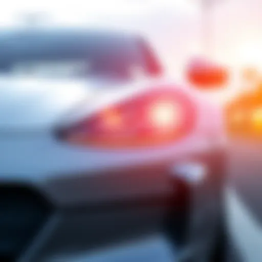 Hourly Car Insurance Overview Illustration of a car with hourly insurance symbols