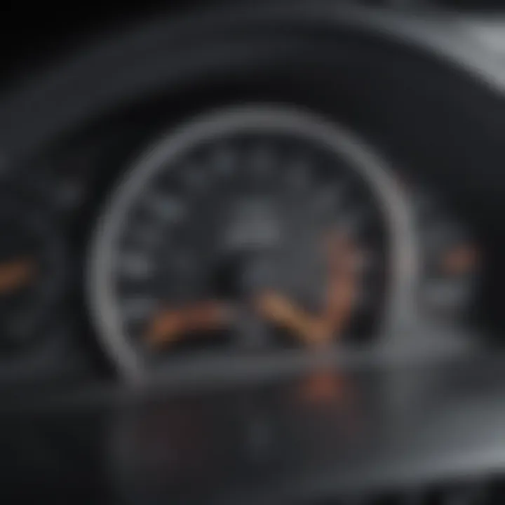 Close-up of a car's dashboard highlighting fuel efficiency features.