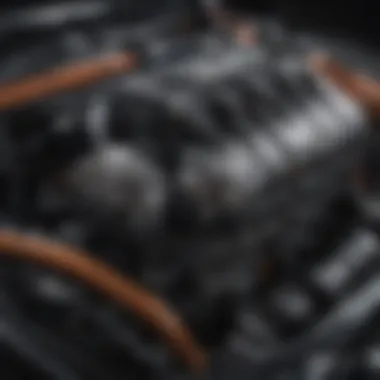 Close-up of the Mercedes AMG GT's engine showcasing engineering prowess