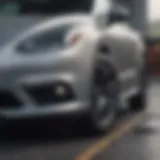 A close-up view of a plug-in car jumper showcasing its advanced features