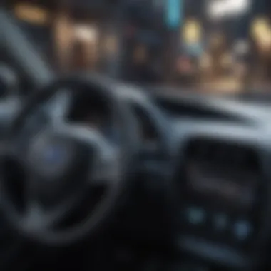 Advanced Technology in Small Electric Car Dashboard of a small electric car showcasing technology