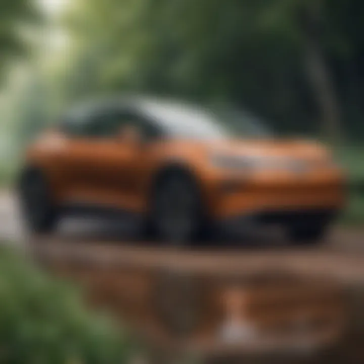 Environmental benefits of electric vehicles depicted through nature