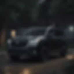 Sleek design of the all black Honda Passport