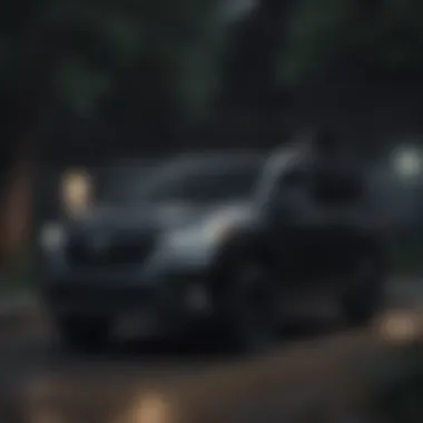 Sleek design of the all black Honda Passport