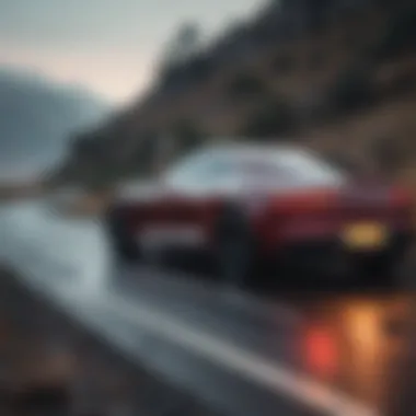 Affordable luxury car on a scenic drive