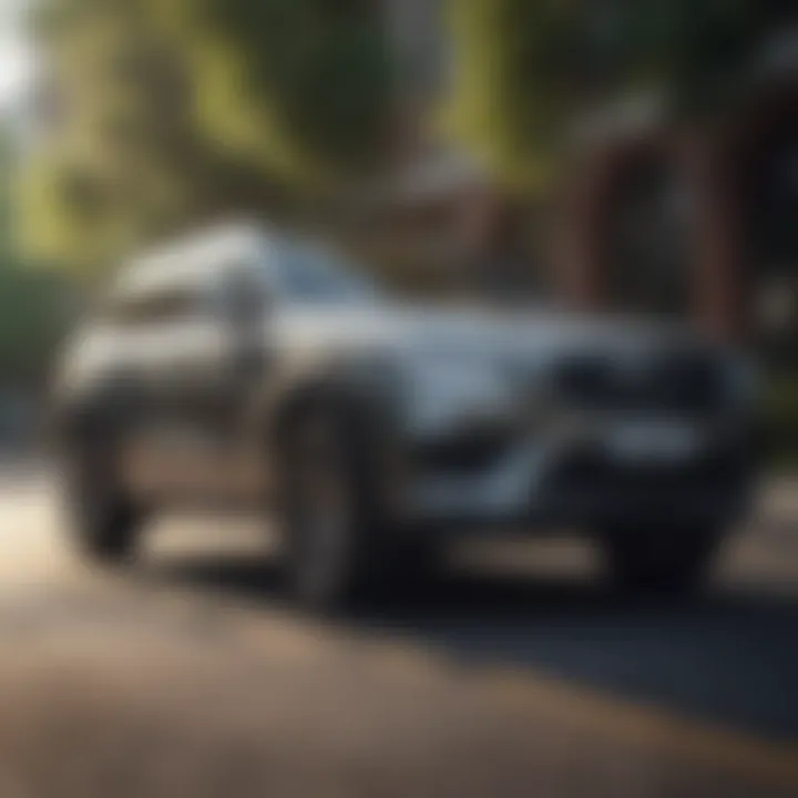 Sleek exterior design of a modern luxury SUV on a scenic road