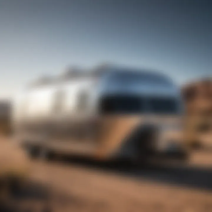 Sleek exterior design of a small Airstream RV