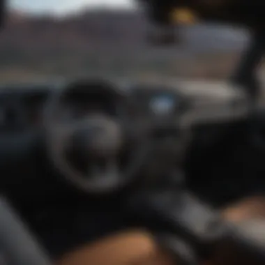 Interior view of Jeep Wrangler Moab highlighting technology features