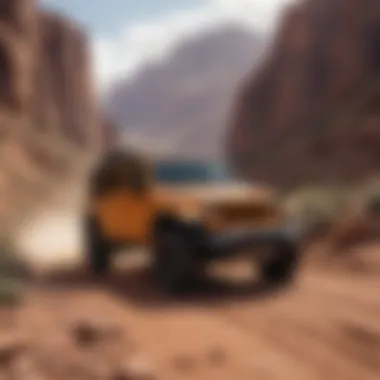 Jeep Wrangler Moab tackling a challenging off-road trail