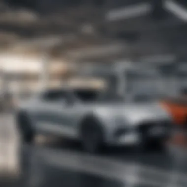 A sleek used car in a modern dealership