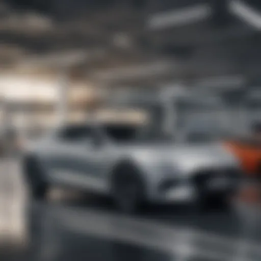 A sleek used car in a modern dealership