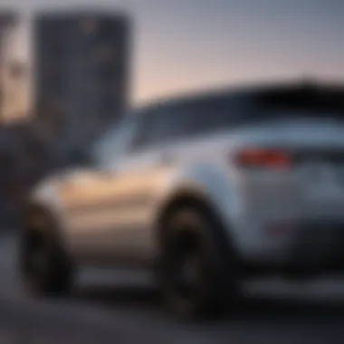 Sleek Profile of Range Rover Evoque Side view showcasing the sleek profile of the Range Rover Evoque