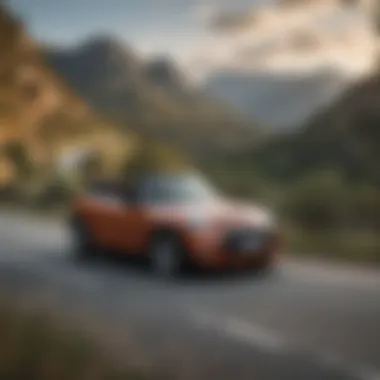 Mini AWD Convertible driving through a scenic landscape emphasizing its performance