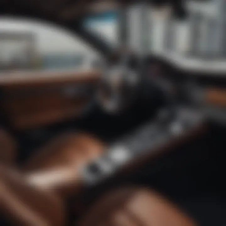 Interior of the Porsche CC showcasing luxury materials and design