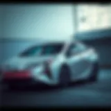 A sleek Toyota Prius showcasing its aerodynamic design