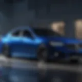 Elegant exterior design of TLX Type S Blue showcasing its aerodynamic lines