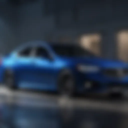 Elegant exterior design of TLX Type S Blue showcasing its aerodynamic lines
