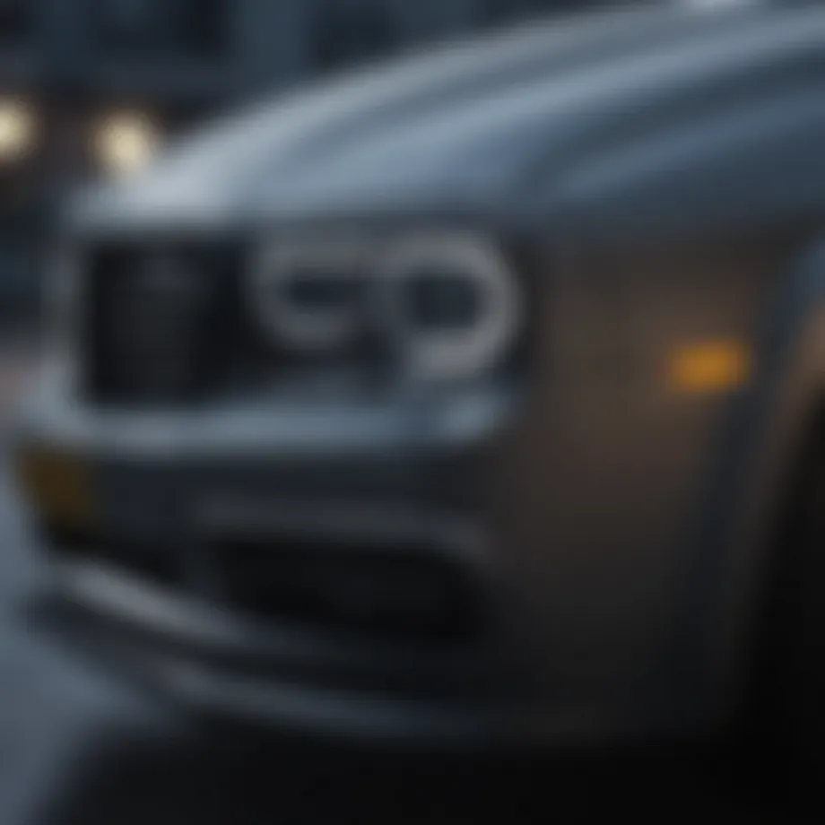 Close-up of LED headlights showcasing brightness and clarity