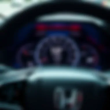 Performance Metrics Dashboard in Honda Civic Dashboard of a Honda Civic displaying performance metrics