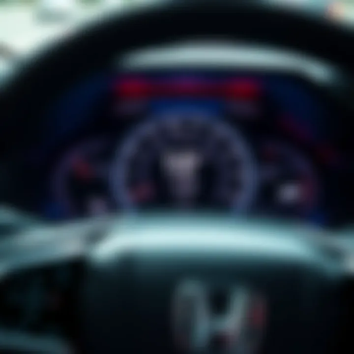 Performance Metrics Dashboard in Honda Civic Dashboard of a Honda Civic displaying performance metrics