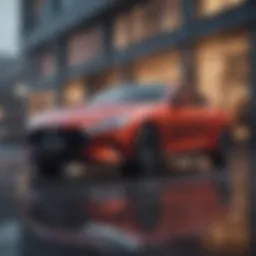 A sleek car parked in a modern urban setting, representing lifestyle choices in car selection.