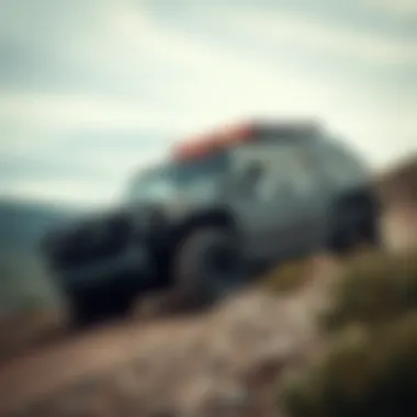 Hummer EV truck navigating rugged terrain, demonstrating off-road capabilities