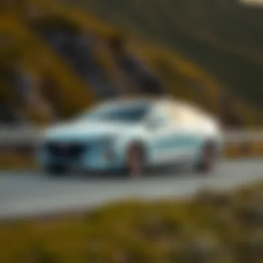 Hyundai Ioniq 5 in Motion on a Scenic Route Hyundai Genesis Ioniq 5 on a scenic road