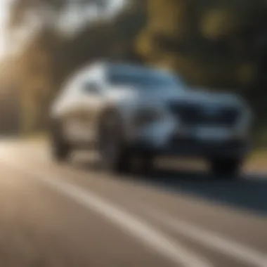 Hyundai Santa Fe Sport SUV in action on a winding road