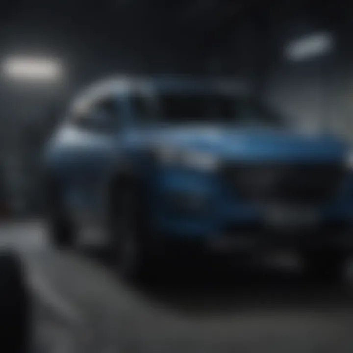 Luxurious interior of the Hyundai Tucson Hybrid Blue highlighting tech features