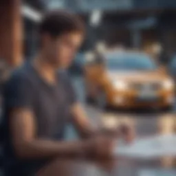A young driver reviewing an insurance policy