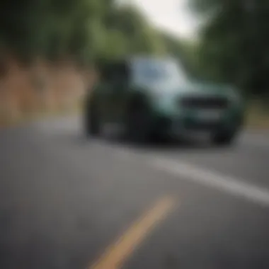 Mini Countryman in motion on a winding road demonstrating its performance