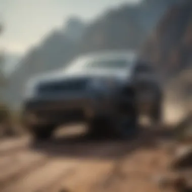Performance of the Jeep Grand Cherokee Altitude on Rugged Terrain Jeep Grand Cherokee Altitude navigating rugged terrain demonstrating its performance