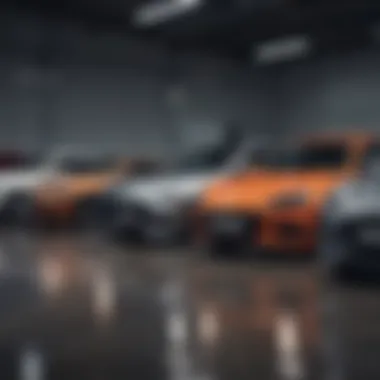 Diverse Lineup of Affordable Cars A diverse lineup of affordable cars displayed in a dealership