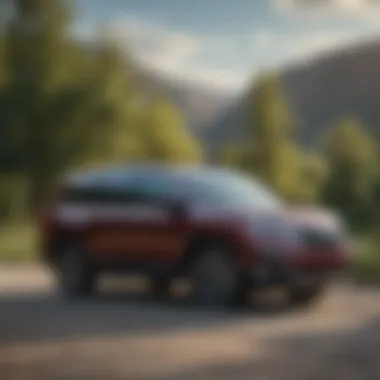 2021 Honda Pilot's Stylish Design 2021 Honda Pilot parked in a scenic location, highlighting its design and style