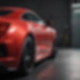 A sleek car with a Plasti Dip finish showcased in a vibrant color.