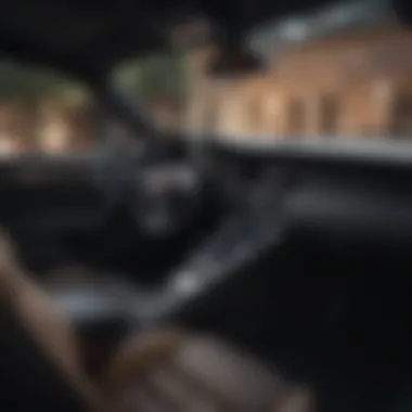 An interior view of a Porsche, highlighting the advanced technology and luxurious materials.