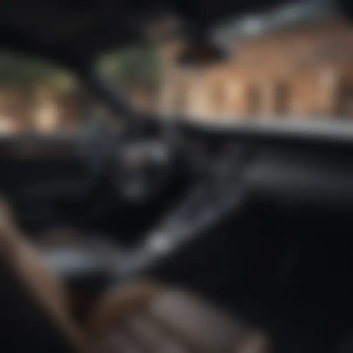 An interior view of a Porsche, highlighting the advanced technology and luxurious materials.