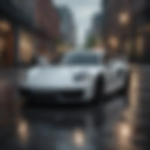 A stunning Porsche luxury car showcasing its sleek design on an urban street.