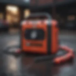 Portable air compressor jump starter with LED display