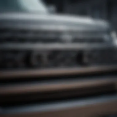 Close-up of Range Rover's distinctive grille